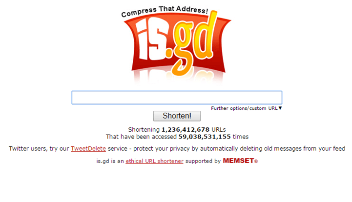 isgd acortador url