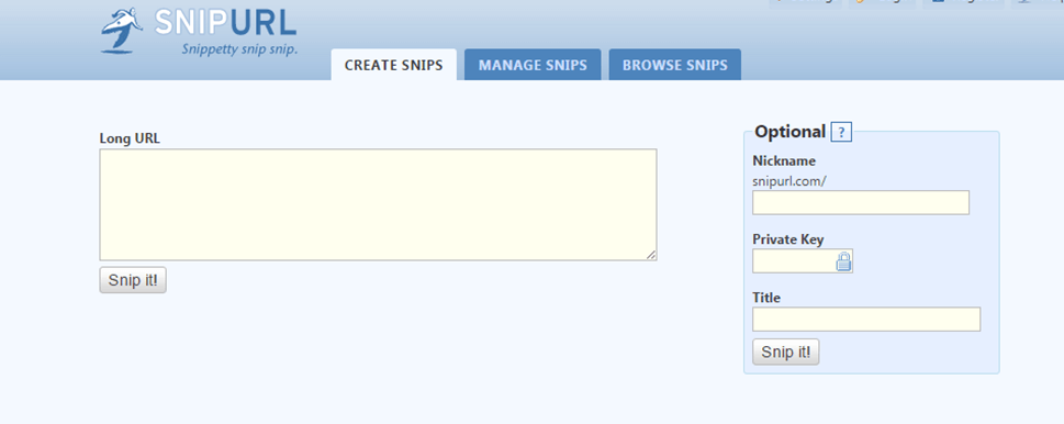 snip acortador url