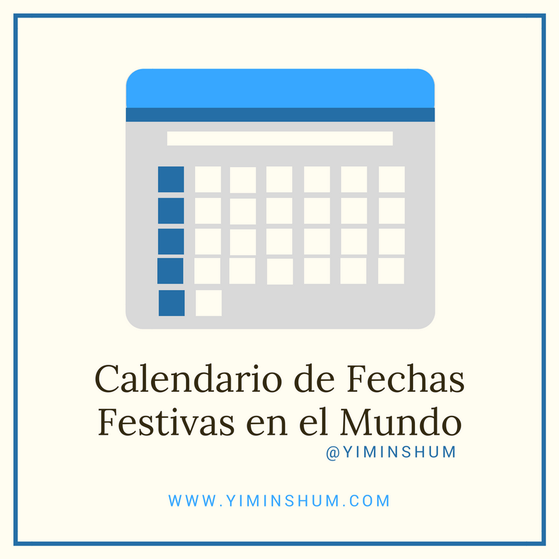 calendario de fechas festivas o significativas en el mundo