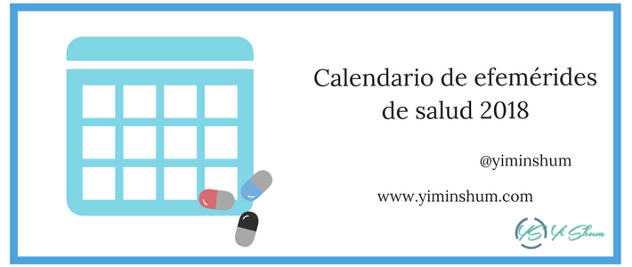 Calendario de efemérides de salud 2018 imagen