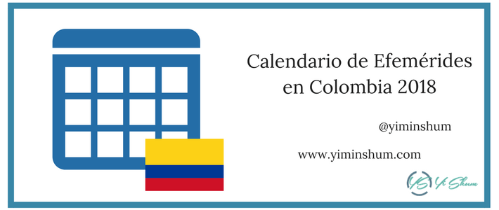 Calendario de efemérides en Colombia 2018 imagen