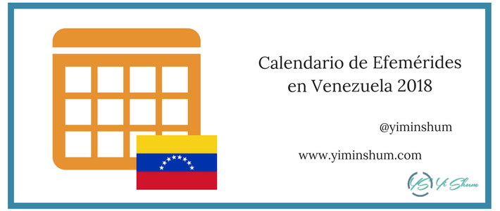Calendario de efemérides en Venezuela 2018 imagen