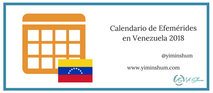 Calendario de efemérides en Venezuela 2018 imagen